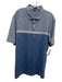 Peter Millar Size XL Blue & White Synthetic Striped Polo Athleisure Short Sleeve Blue & White / XL