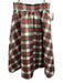 Henry Duvall Size M White, Green & Multi Polyester Plaid Maxi Pockets Skirt White, Green & Multi / M
