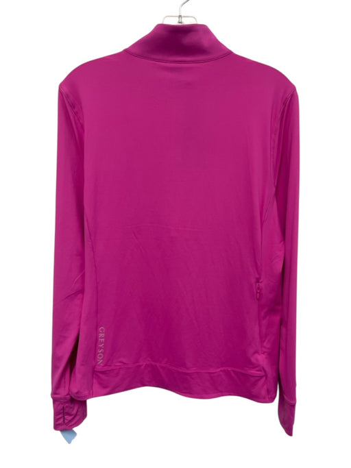 Greyson Size XL Pink Poly Blend 1/4 Zip Long Sleeve Mock Neck Athletic Jacket Pink / XL