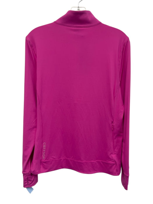Greyson Size XL Pink Poly Blend 1/4 Zip Long Sleeve Mock Neck Athletic Jacket Pink / XL