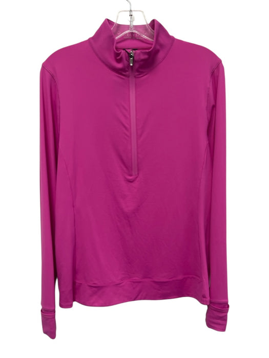 Greyson Size XL Pink Poly Blend 1/4 Zip Long Sleeve Mock Neck Athletic Jacket Pink / XL