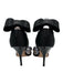 Badgley Mischka Shoe Size 8M Black Textile open toe 3D flower Bow Detail Heels Black / 8M
