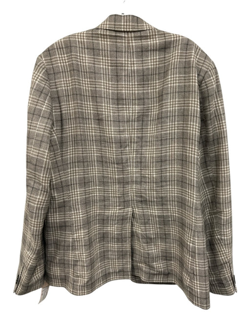 Billy Reid Gray, Black & White Cotton Plaid 2 Button Men's Blazer Gray, Black & White / 46R