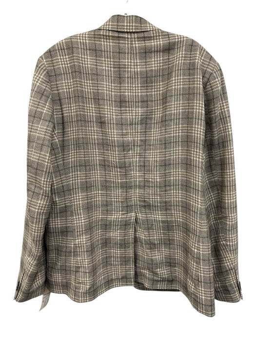 Billy Reid Gray, Black & White Cotton Plaid 2 Button Men's Blazer Gray, Black & White / 46R