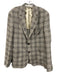 Billy Reid Gray, Black & White Cotton Plaid 2 Button Men's Blazer Gray, Black & White / 46R