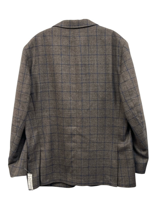 Peter Millar Brown & Blue Wool Blend Window pane Patch Pocket 2 Button Blazer Brown & Blue / XL