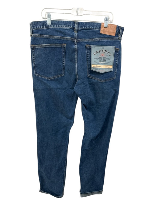 Faherty NWT Size 35 med light wash Cotton Blend Solid Jean Men's Pants med light wash / 35