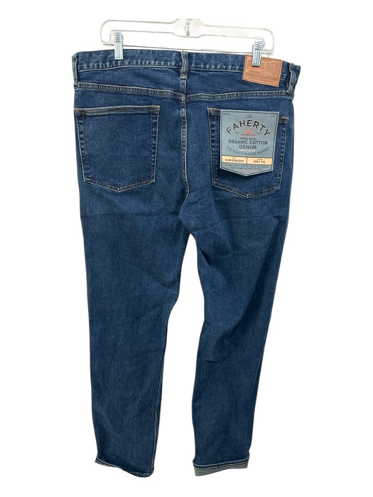 Faherty NWT Size 35 med light wash Cotton Blend Solid Jean Men's Pants med light wash / 35