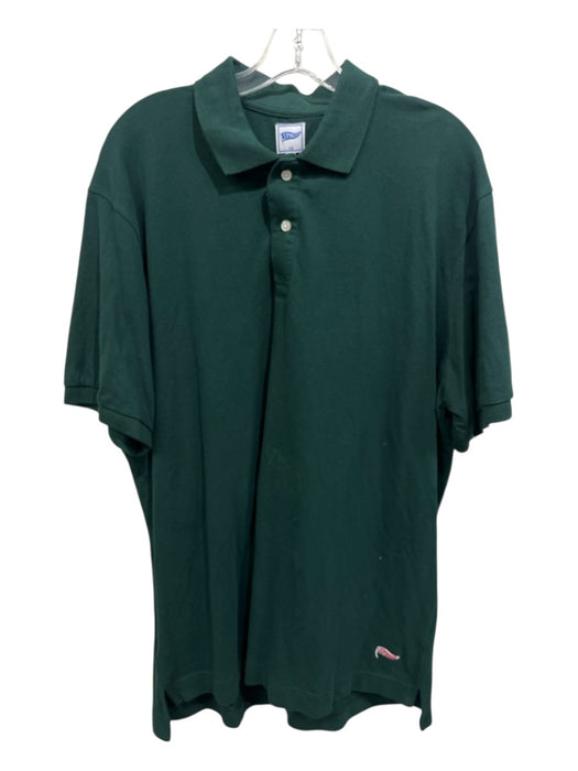 J Press Size XL Green Cotton Solid Polo Men's Short Sleeve Green / XL