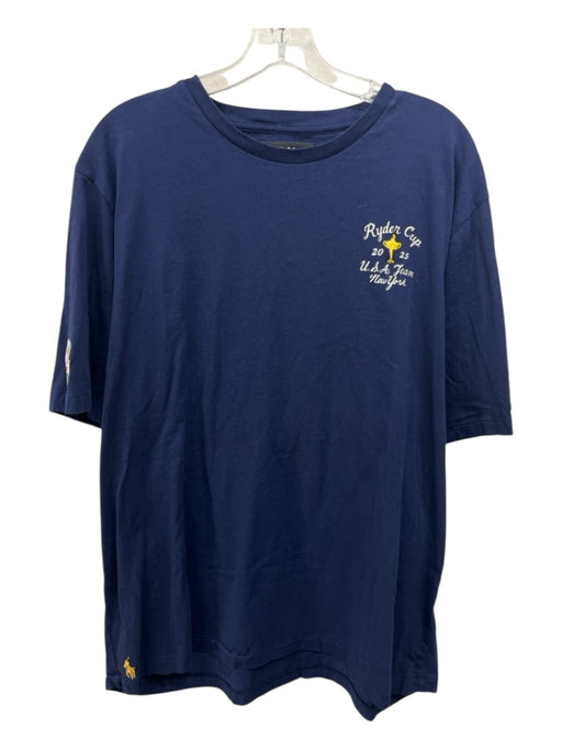 RLX Size XL Navy Cotton Blend Words T shirt Crew Men's Short Sleeve Navy / XL