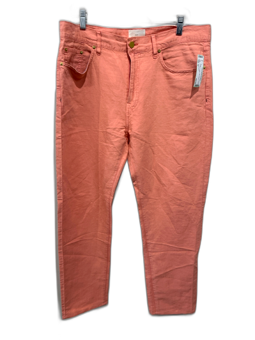 Sid Mashburn Size 36 Orange Linen Solid Khakis Men's Pants Orange / 36