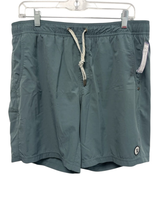 Vuori Size Est L Blue Gray Synthetic Solid Athletic Men's Shorts Blue Gray / Est L