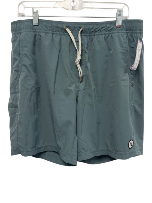 Vuori Size Est L Blue Gray Synthetic Solid Athletic Men's Shorts Blue Gray / Est L