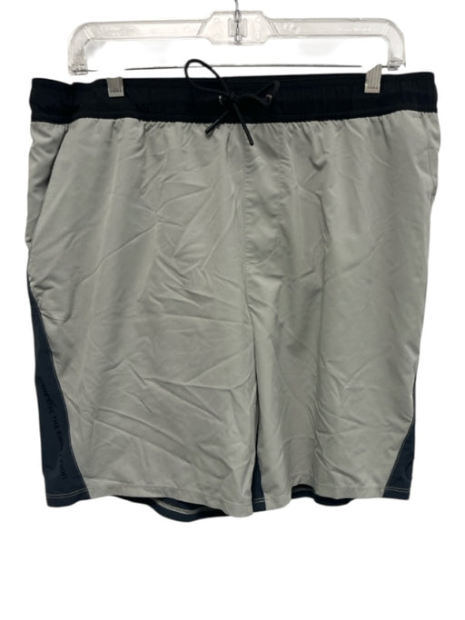 Vuori Size Est L Gray & Black Synthetic Color Block Athleisure Men's Shorts Gray & Black / Est L