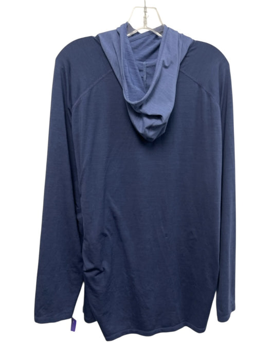 Peter Millar Size XL Blue Synthetic Solid Hoodie Athleisure Long Sleeve Shirt Blue / XL