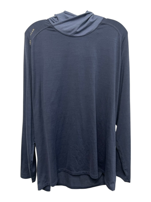 Peter Millar Size XL Blue Synthetic Solid Hoodie Athleisure Long Sleeve Shirt Blue / XL