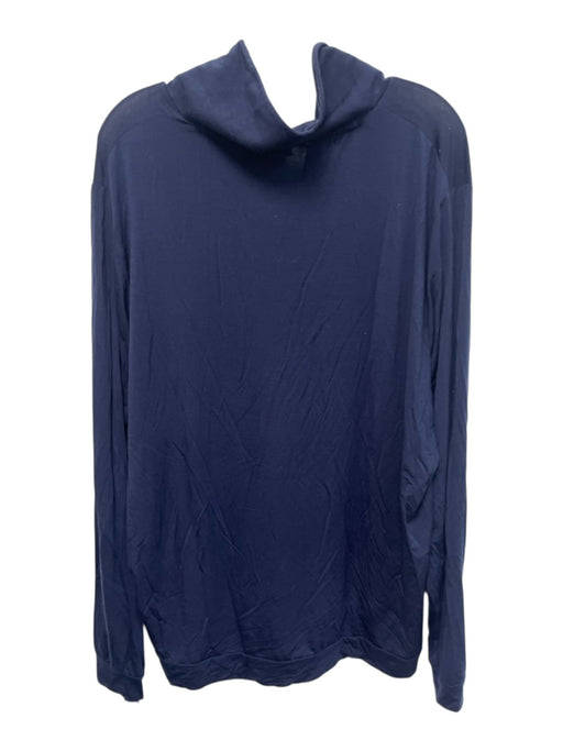 Peter Millar Size XL Navy Synthetic Solid Shawl collar Men's Long Sleeve Shirt Navy / XL