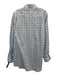 Ledbury Size 17.5 Blue Cotton Plaid Button Up Spread Collar Long Sleeve Shirt Blue / 17.5