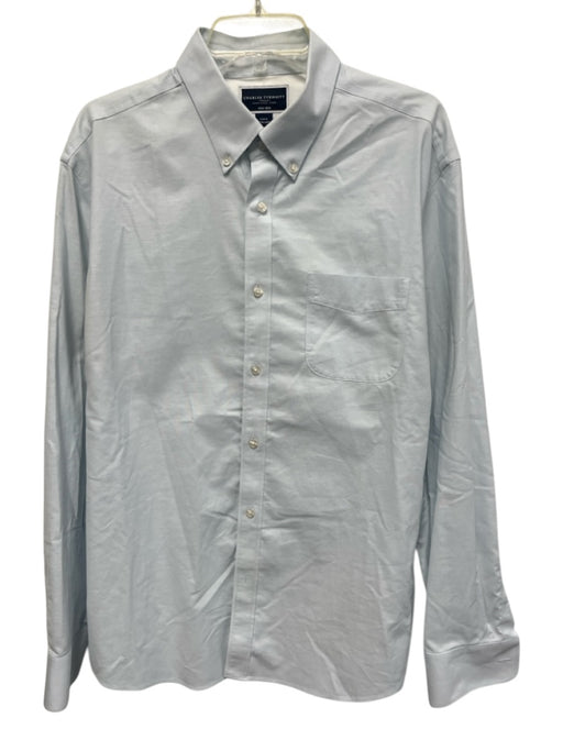 Charles Tyrwhitt Size XL Light blue Cotton Solid Button Up Long Sleeve Shirt Light blue / XL
