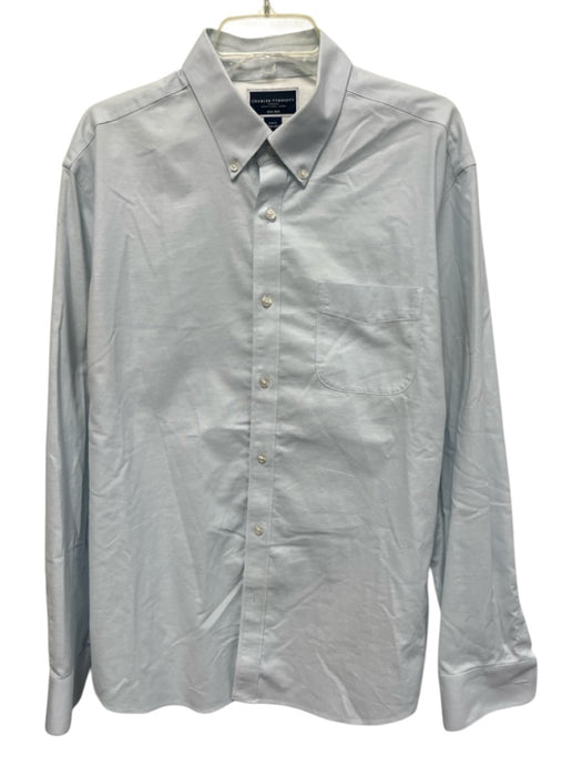 Charles Tyrwhitt Size XL Light blue Cotton Solid Button Up Long Sleeve Shirt Light blue / XL