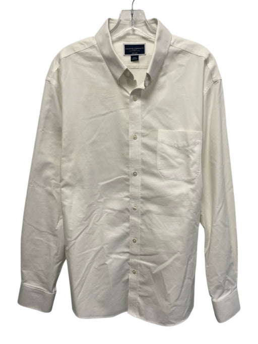 Charles Tyrwhitt Size XL White Cotton Solid Button Up Oxford Long Sleeve Shirt White / XL