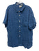 Faherty Size XL Blue Linen Solid Button Up front pocket Men's Short Sleeve Blue / XL
