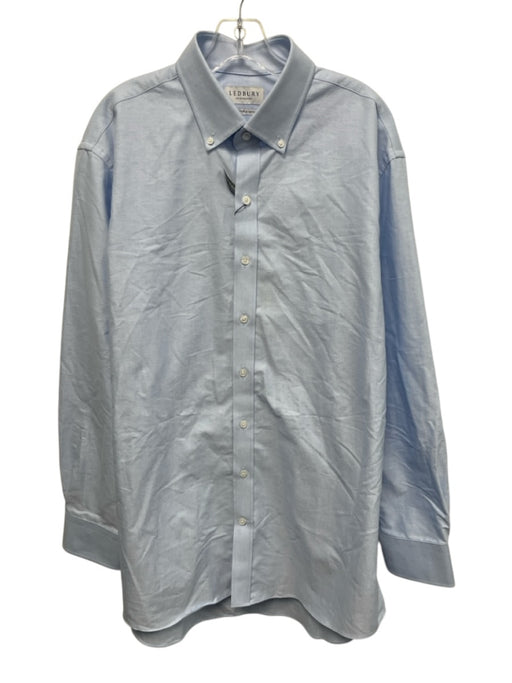 Ledbury NWT Size 17.5 Light blue Cotton Solid Oxford Button up Long Sleeve Shirt Light blue / 17.5