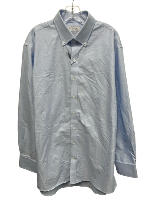 Ledbury NWT Size 17.5 Light blue Cotton Solid Oxford Button up Long Sleeve Shirt Light blue / 17.5