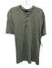 Faherty Size L Green Cotton Blend Solid T shirt Henley Men's Short Sleeve Green / L