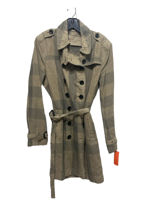 Burberry Brit Size 10 gray & green Cotton Canvas Double Breast Plaid Jacket gray & green / 10