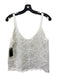 Vince Size L White Cotton Blend Crochet Lace Sleeveless Spaghetti Strap Top White / L