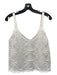 Vince Size L White Cotton Blend Crochet Lace Sleeveless Spaghetti Strap Top White / L