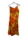 Faithful The Brand Size 6 Yellow & Orange Rayon Floral One Shoulder Midi Dress Yellow & Orange / 6