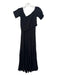 Poupette St. Barth Size S Black Viscose Smocked Criss Cross Maxi Dress Black / S