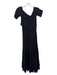 Poupette St. Barth Size S Black Viscose Smocked Criss Cross Maxi Dress Black / S