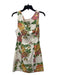 Free People Size XS Cream, Green & Pink Cotton Sleeveless Low Back Dress Cream, Green & Pink / XS