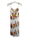 Reformation Size 10 Cream, Red & Multi Viscose Spaghetti Strap Floral Dress Cream, Red & Multi / 10
