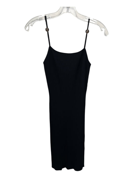 Rails Size Medium Black Viscose Blend Rib Knit Spaghetti Strap clear bead Dress Black / Medium