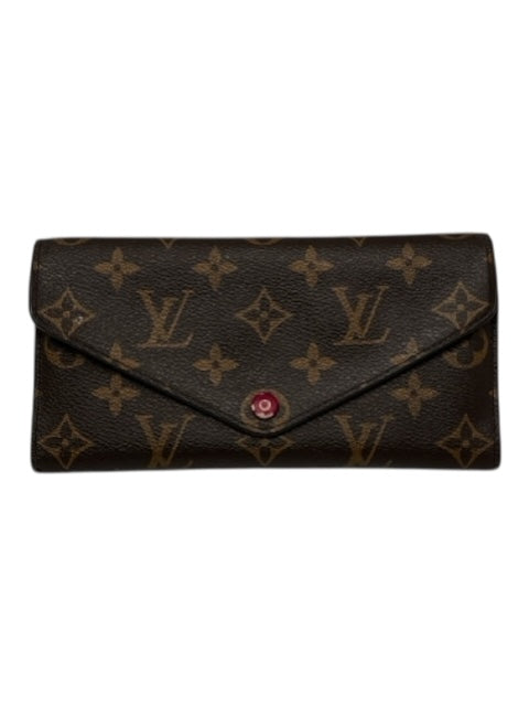 Louis Vuitton Brown, Tan & Burgundy Coated Canvas Monogram Tri fold Wallets Brown, Tan & Burgundy