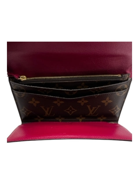 Louis Vuitton Brown, Tan & Burgundy Coated Canvas Monogram Tri fold Wallets Brown, Tan & Burgundy