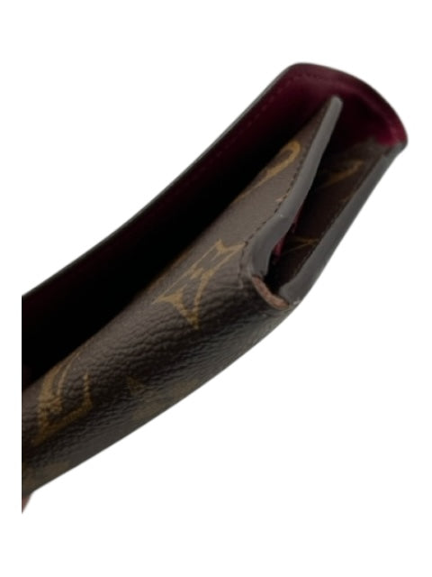 Louis Vuitton Brown, Tan & Burgundy Coated Canvas Monogram Tri fold Wallets Brown, Tan & Burgundy