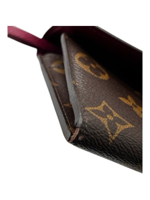 Louis Vuitton Brown, Tan & Burgundy Coated Canvas Monogram Tri fold Wallets Brown, Tan & Burgundy