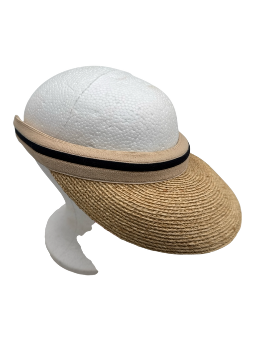 San Diego Hat Co. Beige & Black Paper & Polyester Faux leather Straps Sun Hat Beige & Black / M