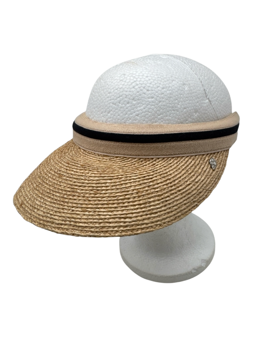 San Diego Hat Co. Beige & Black Paper & Polyester Faux leather Straps Sun Hat Beige & Black / M