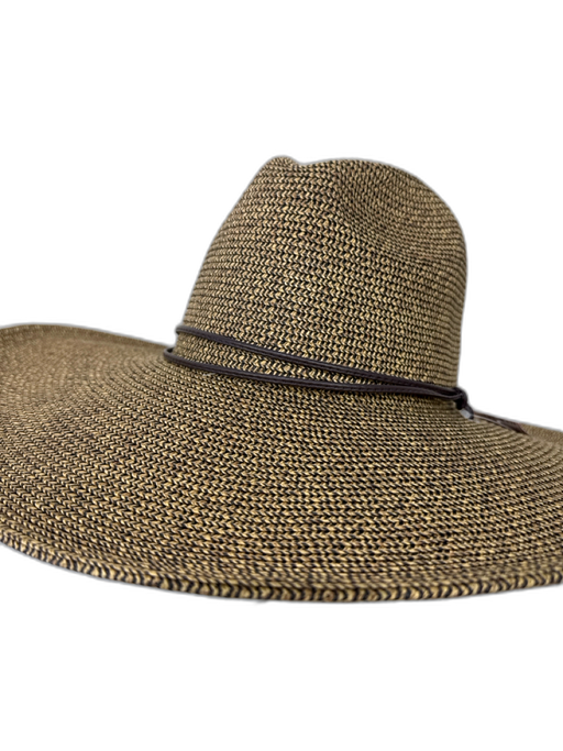 Helen Kaminski Beige & Black Raffia Braided Headband Sun Visor Hat Beige & Black / One Size