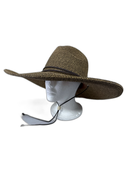 Helen Kaminski Beige & Black Raffia Braided Headband Sun Visor Hat Beige & Black / One Size