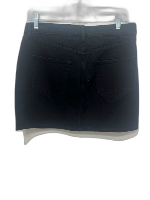 Frame Size 28 Black Cotton Denim Rhinestone Zip Fly Pockets Mini Skirt Black / 28