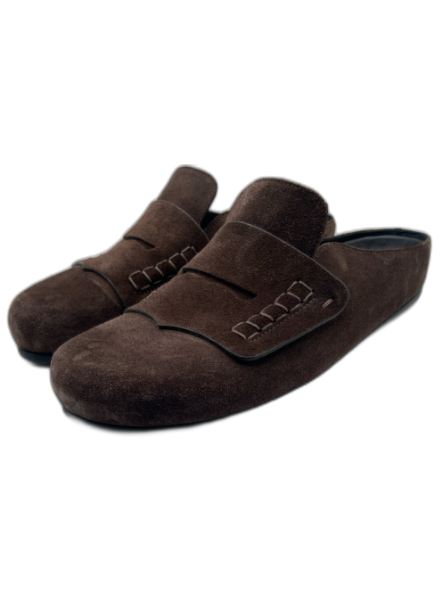 Jacquemus Shoe Size 41 Dark Brown Suede Round Toe Penny Loafer Slides Mules Dark Brown / 41