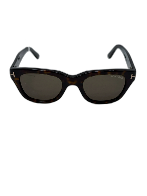 Tom Ford Brown Acetate Brown Lens Tortoiseshell Square Sunglasses Brown