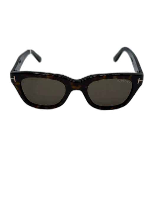 Tom Ford Brown Acetate Brown Lens Tortoiseshell Square Sunglasses Brown